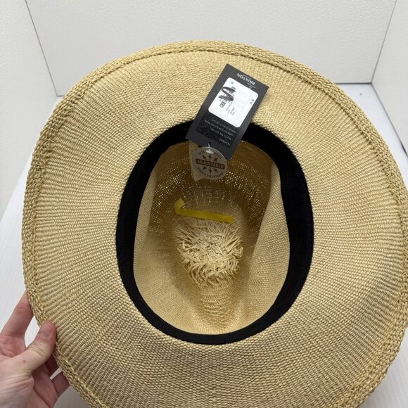 Brixton Cohen Cowboy Straw Hat Natural Wide Brim Sun Western Boho Size L 7 1/2 - Picture 6 of 8